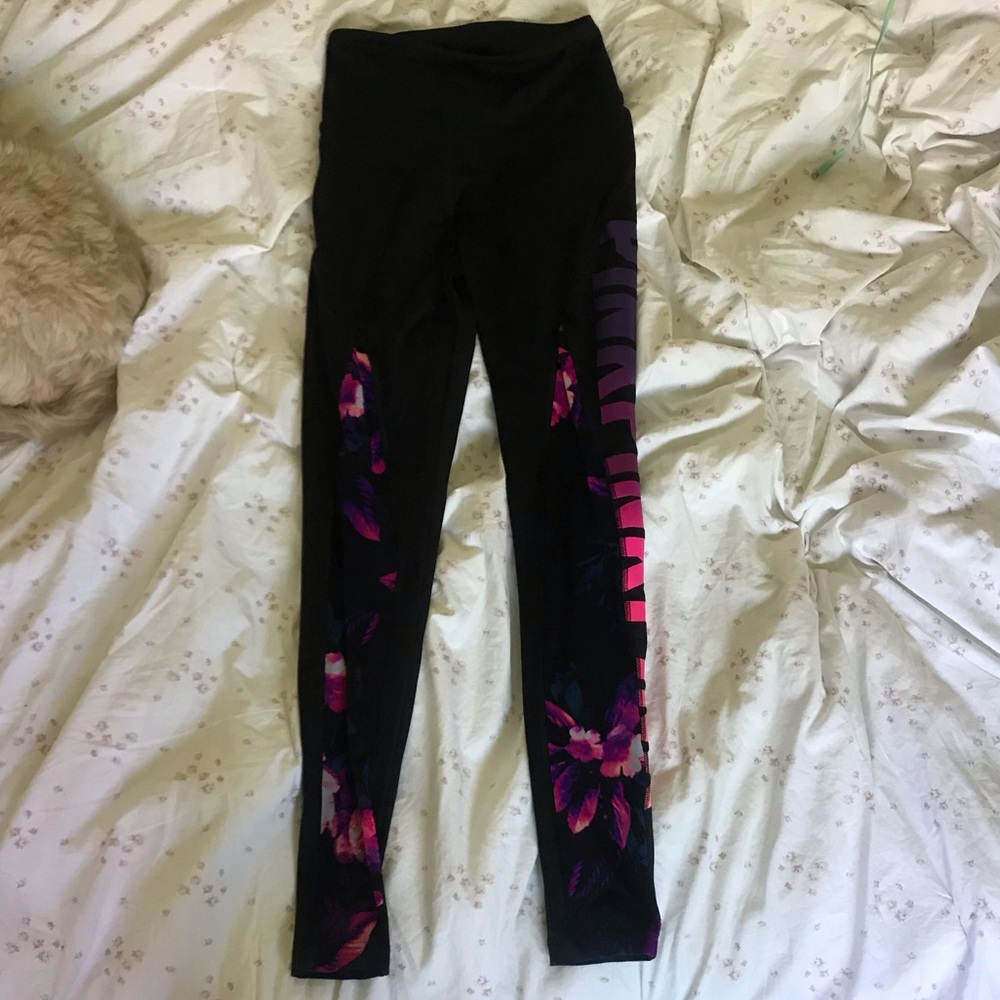 VS Pink leggings with mesh and logo (XS)